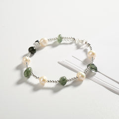 Pearl Rutilated Quartz Balance Bracelet