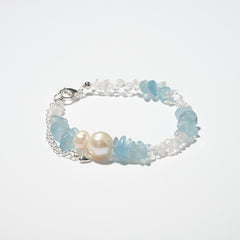 Pearl Aquamarine Calm Bracelet