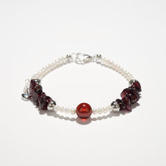 Garnet Courage Wisdom Bracelet