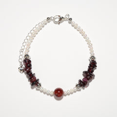 Garnet Courage Wisdom Bracelet