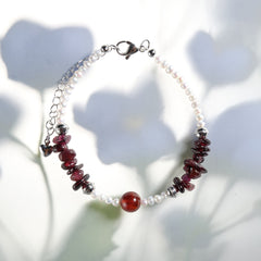 Garnet Courage Wisdom Bracelet
