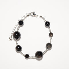 Silver Obsidian Shield Bracelet
