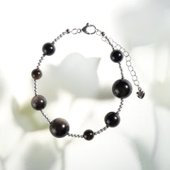 Silver Obsidian Shield Bracelet
