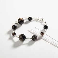 Silver Obsidian Shield Bracelet