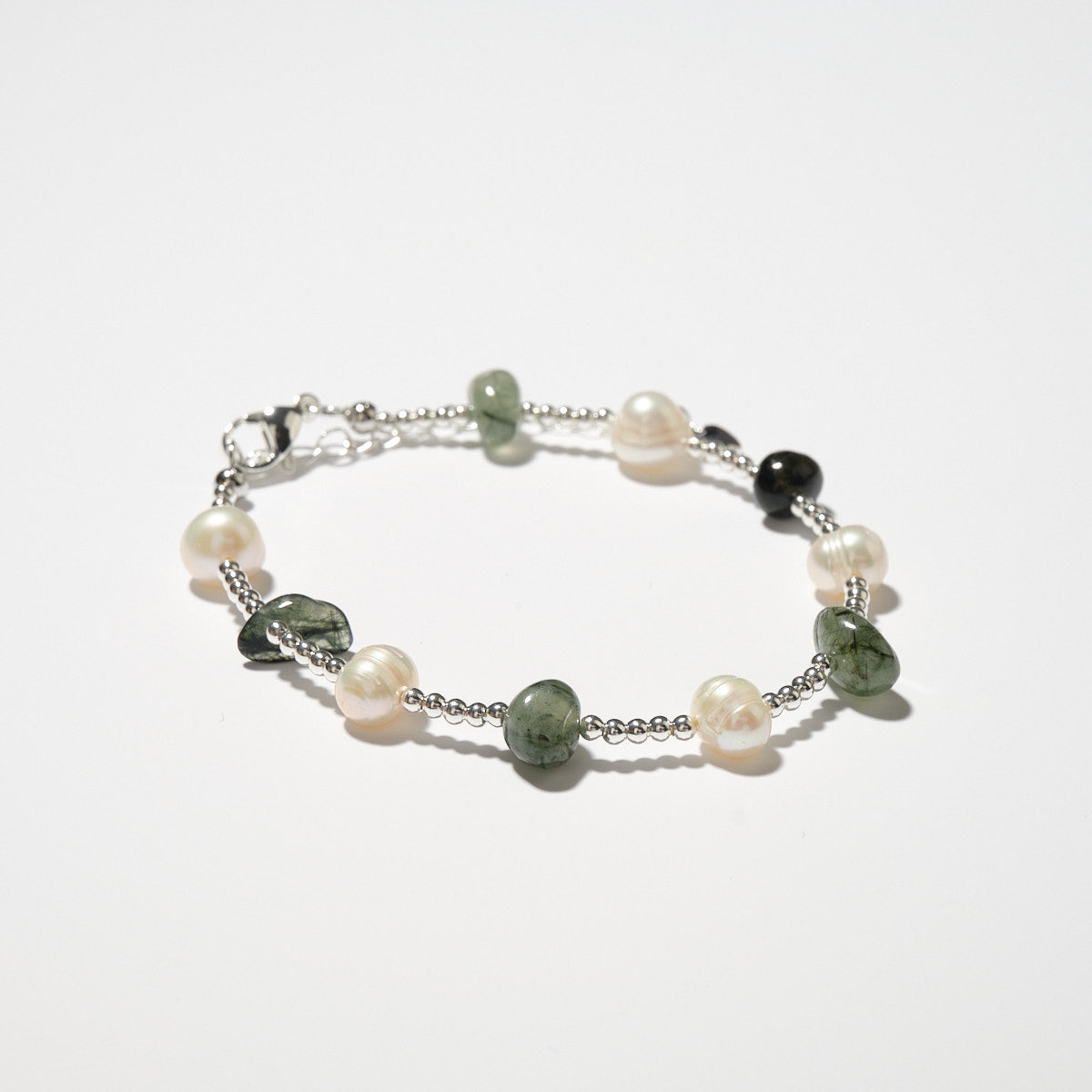 Pearl Rutilated Quartz Balance Bracelet