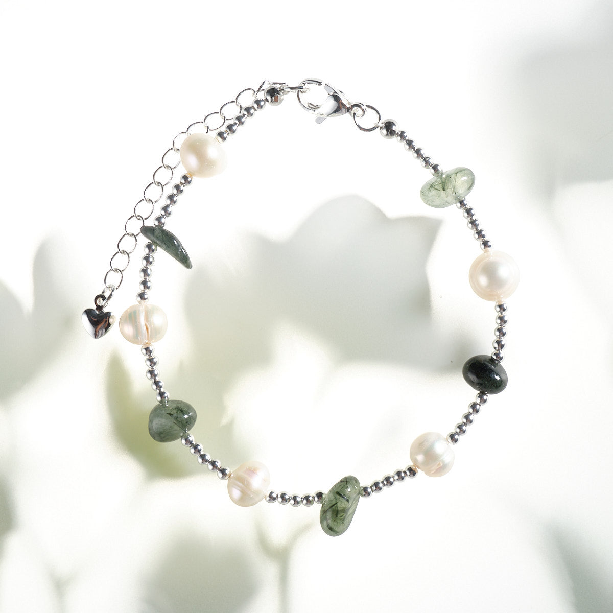 Pearl Rutilated Quartz Balance Bracelet