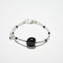 Black Agate Shield Bracelet